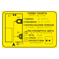 Тактильная мнемосхема для туалета (санузла)